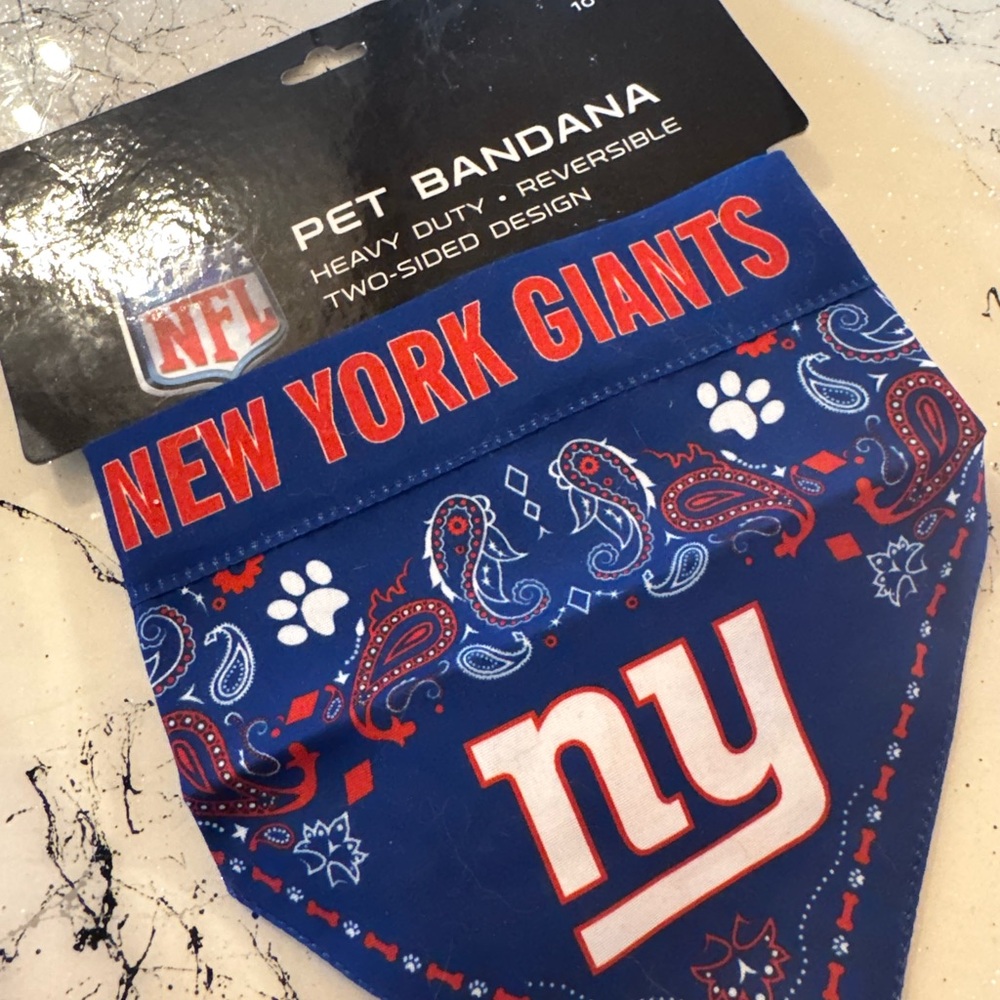 New York Giants Pet Bandana reversible dog/cat NEW size small